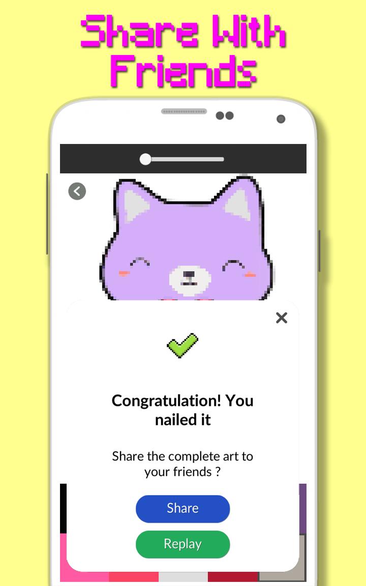 Kawaii Cat Color By Number - Pixel Art 4.0 Screenshot 7