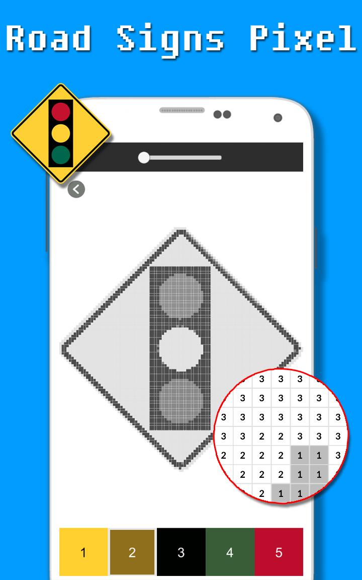 Road Signs Color By Number - Pixel Art 5.0 Screenshot 1
