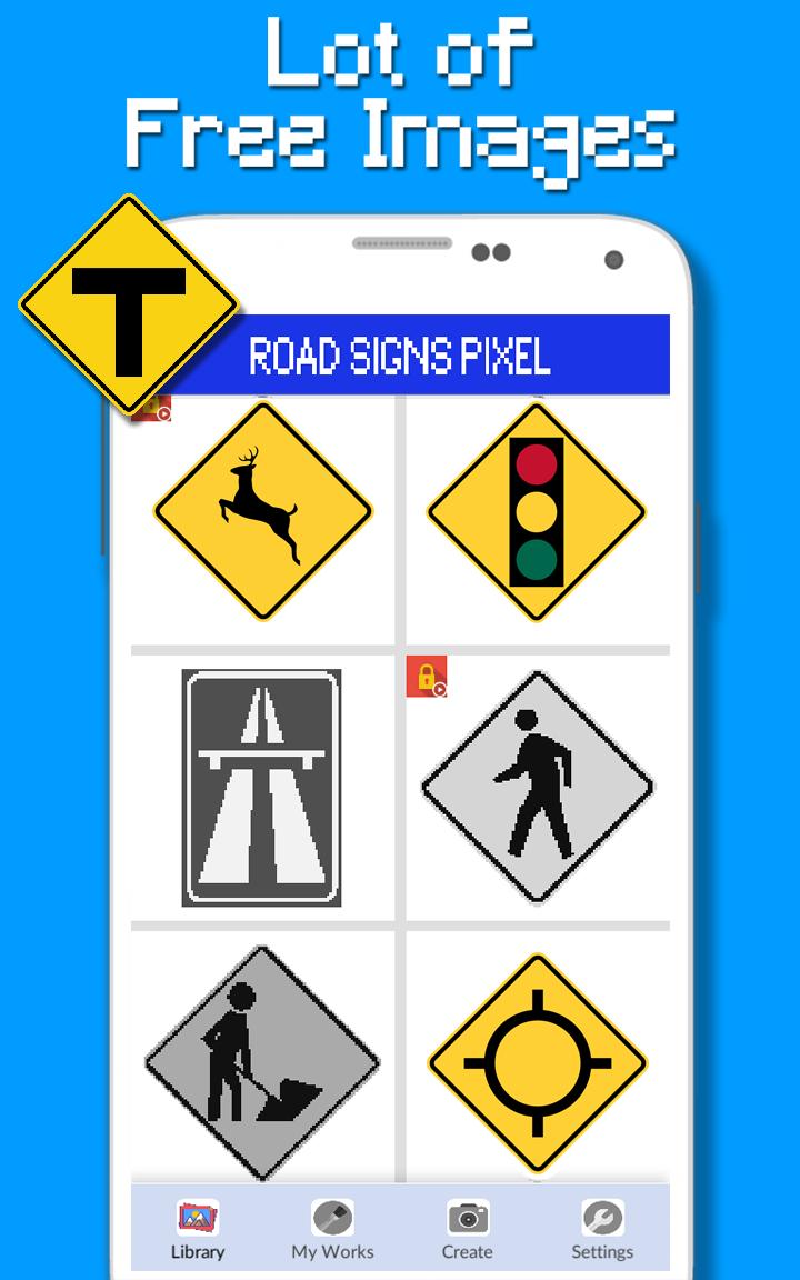 Road Signs Color By Number - Pixel Art 5.0 Screenshot 2
