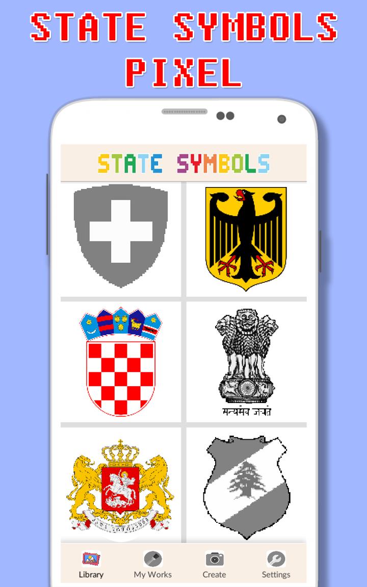 State Symbols Coloring By Number - Pixel Art 4.0 Screenshot 1