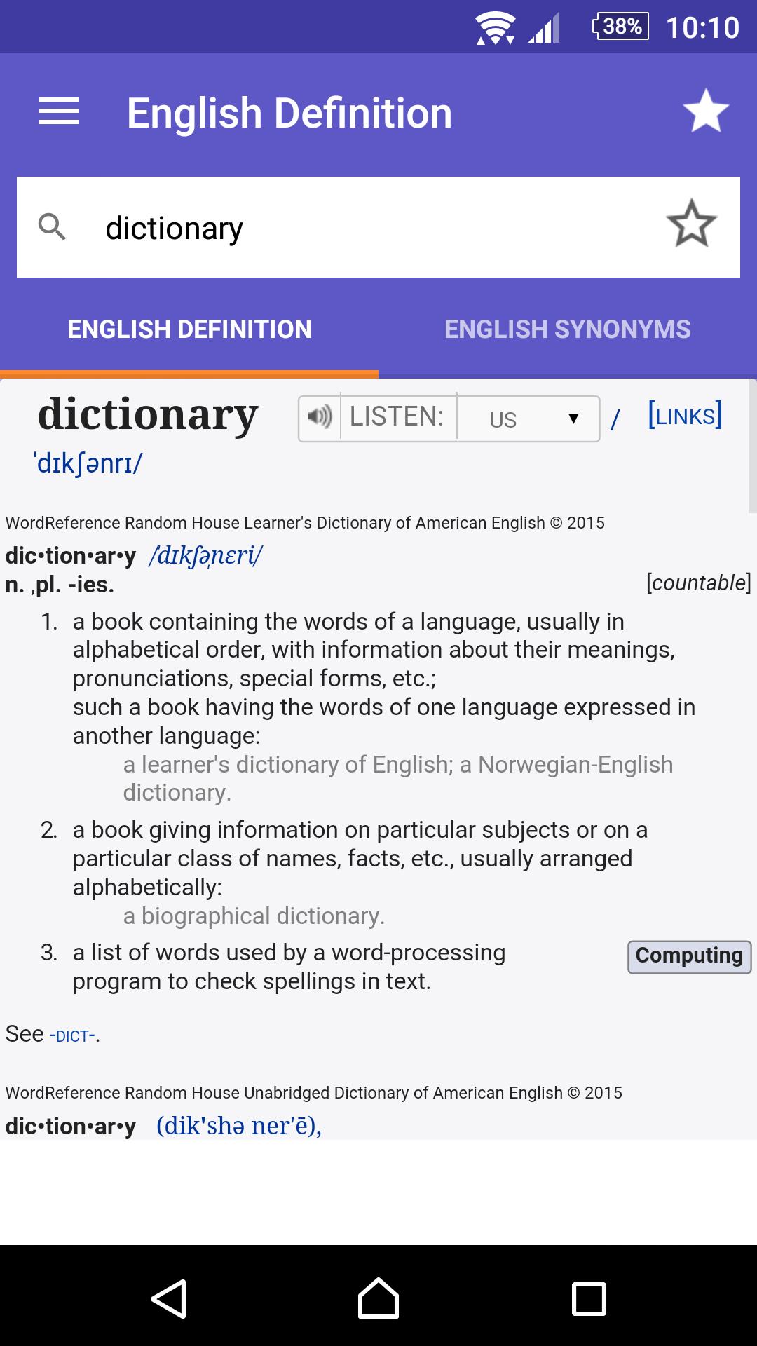 WordReference.com dictionaries 4.0.39 Screenshot 2