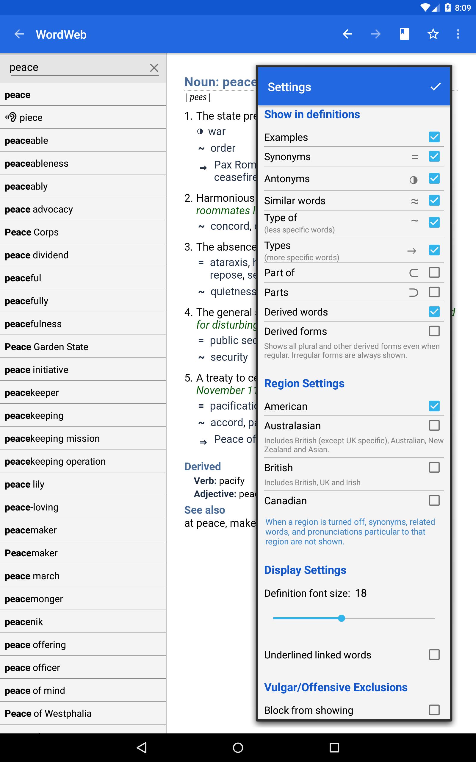 Dictionary - WordWeb 3.71 Screenshot 9