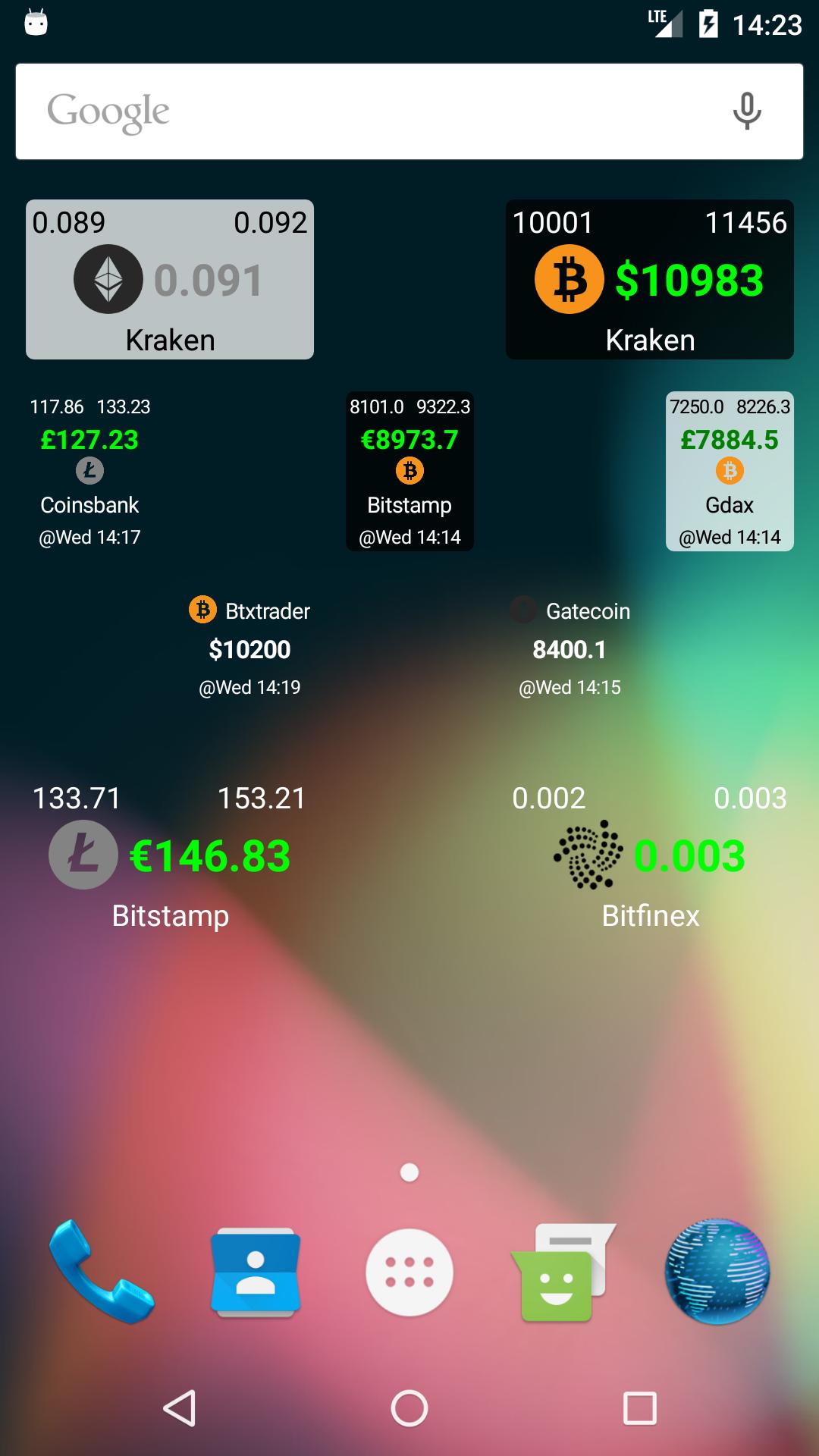 Bitcoin Ticker Widget 1.8.66 Screenshot 1