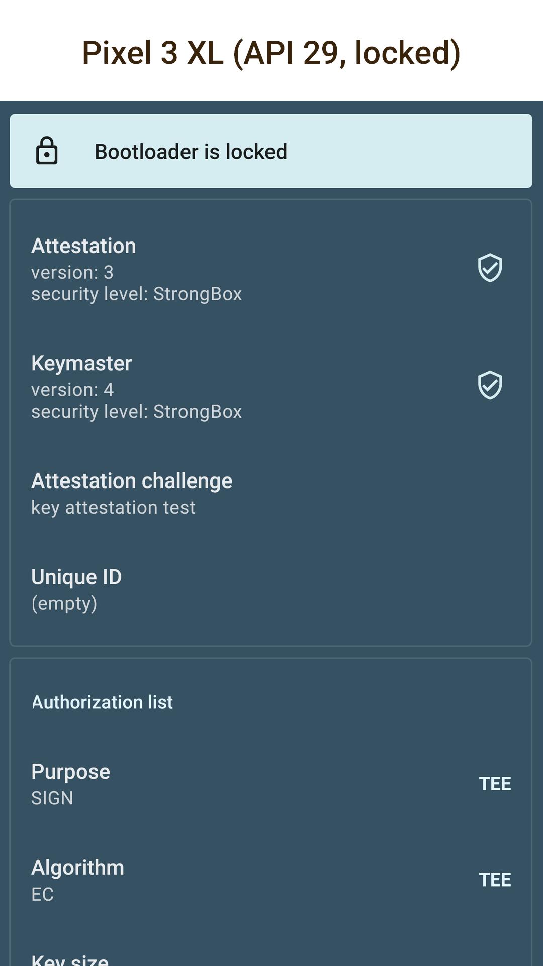 Key Attestation Demo 1.2.0 Screenshot 1