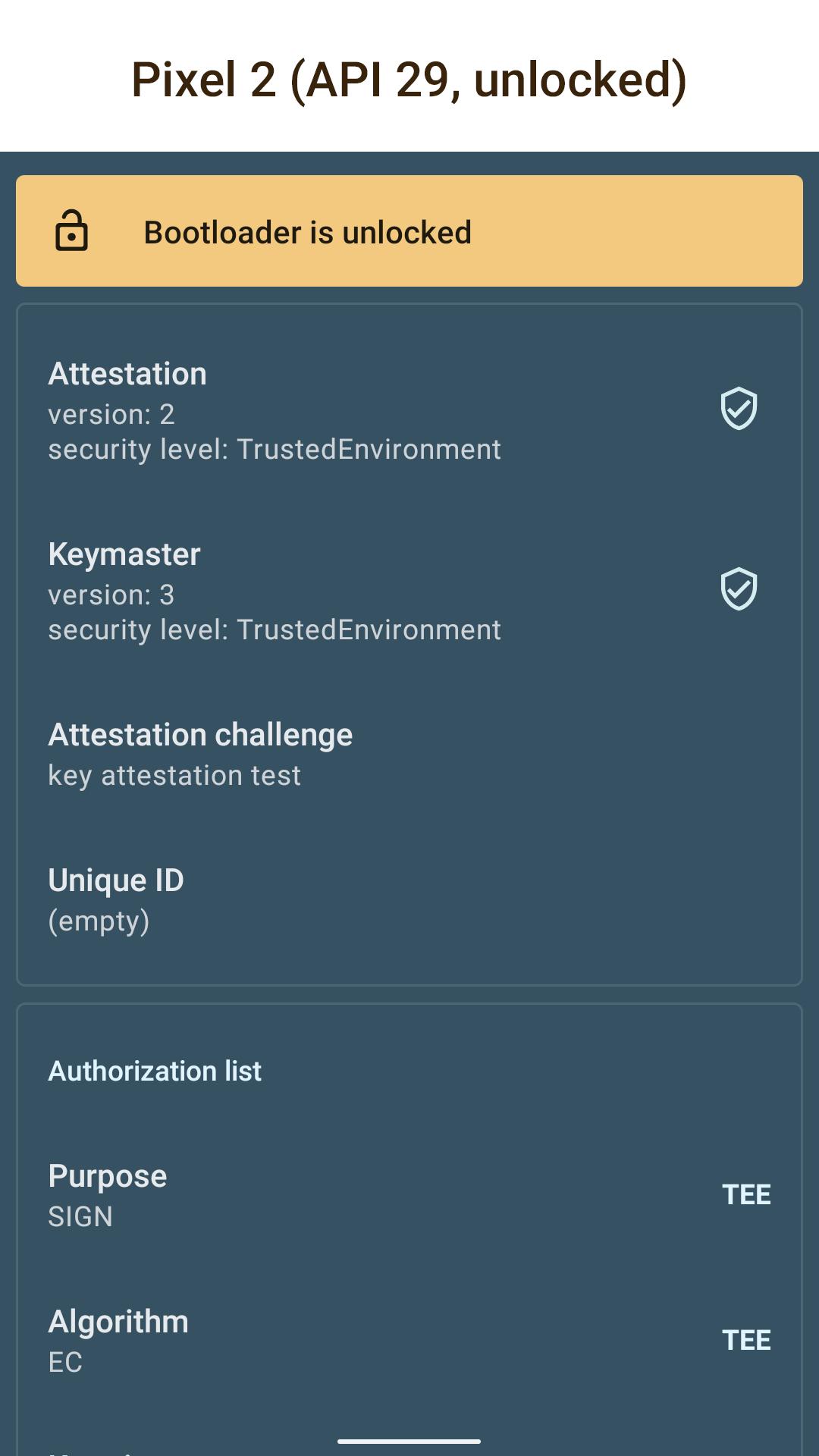 Key Attestation Demo 1.2.0 Screenshot 2
