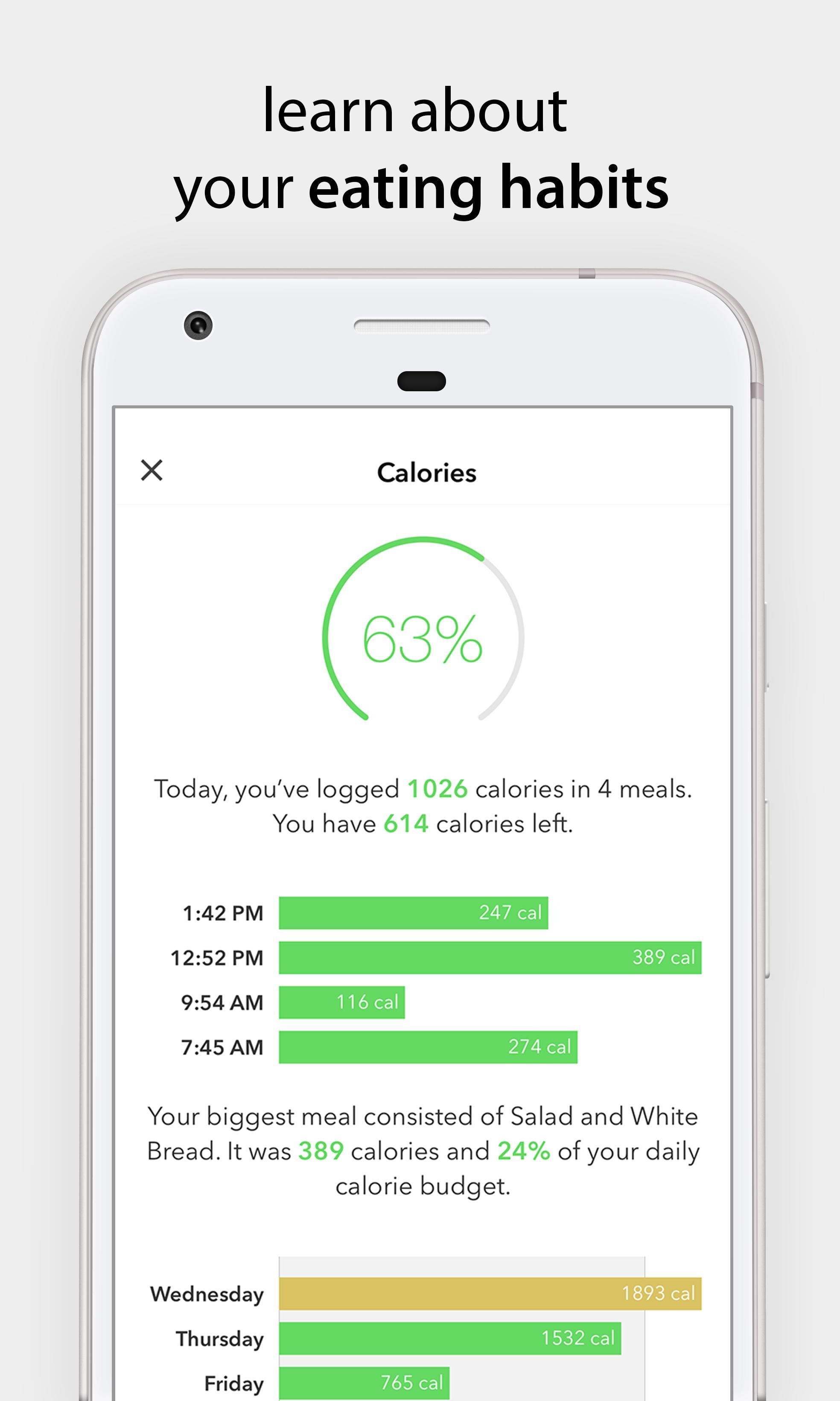 Bitesnap Photo Food Tracker and Calorie Counter 1.6.3 Screenshot 4